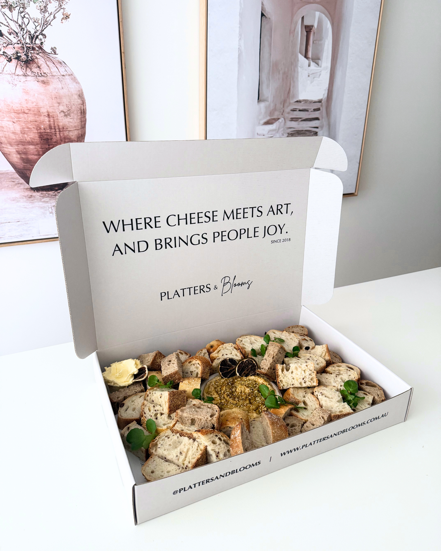 Fresh Bread + Dip Platter Board