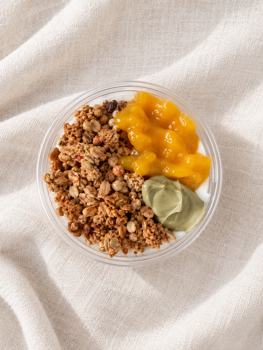 Yoghurt, Mango Compote + Pistachio Spread Granola Pot