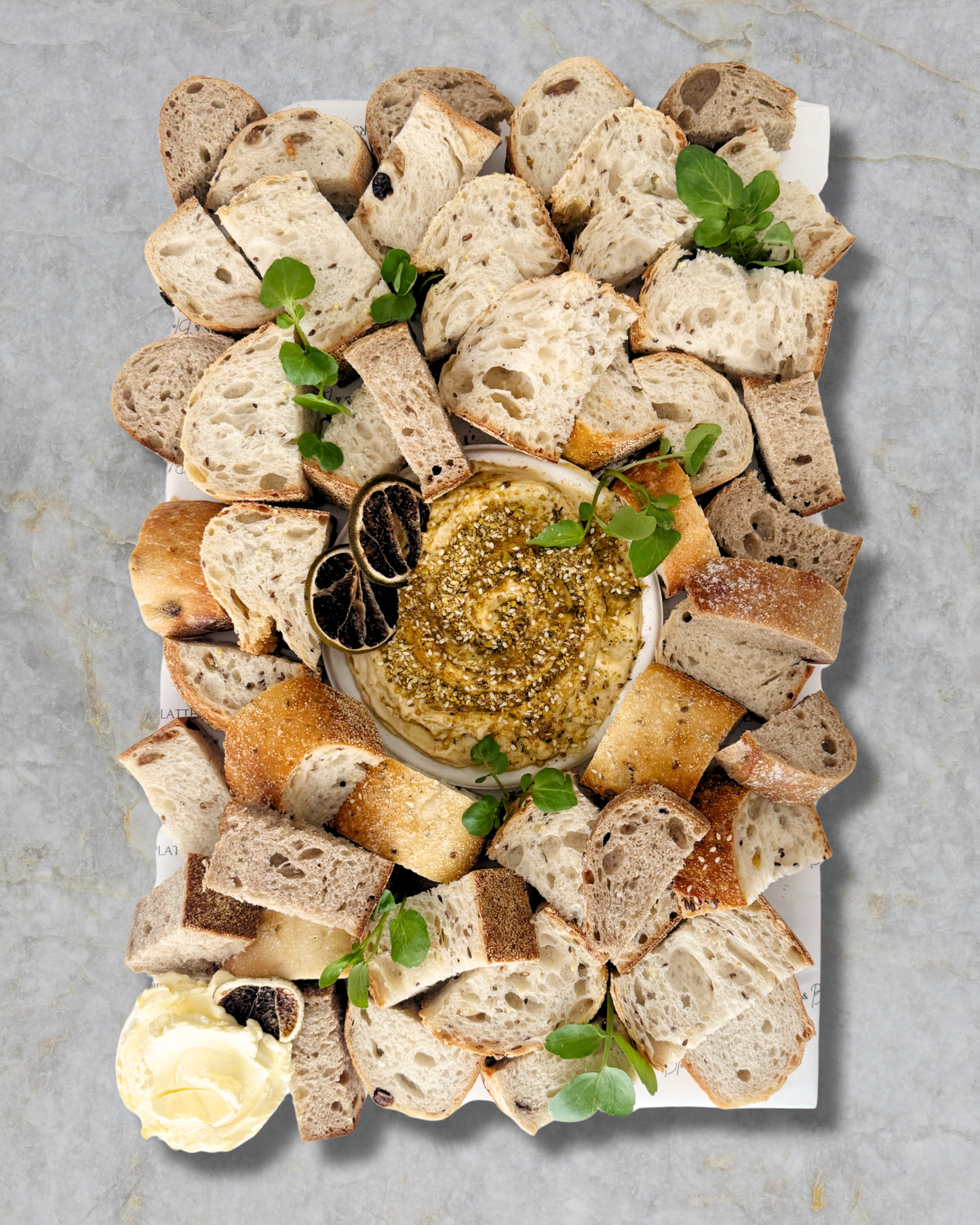 Fresh Bread + Dip Platter Board