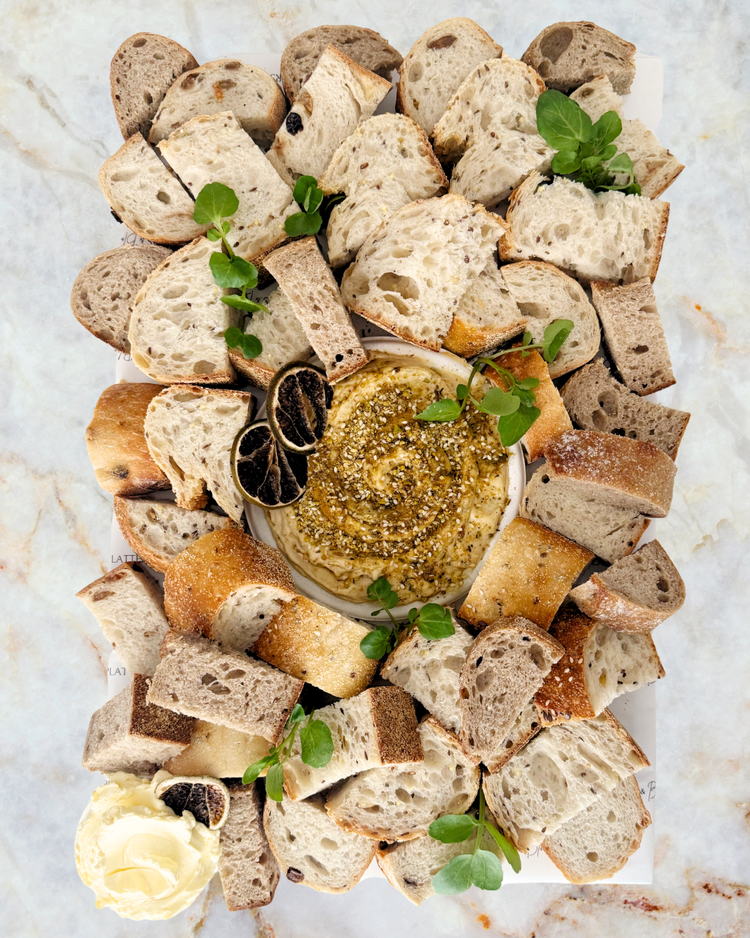 Fresh Bread + Dip Platter Board